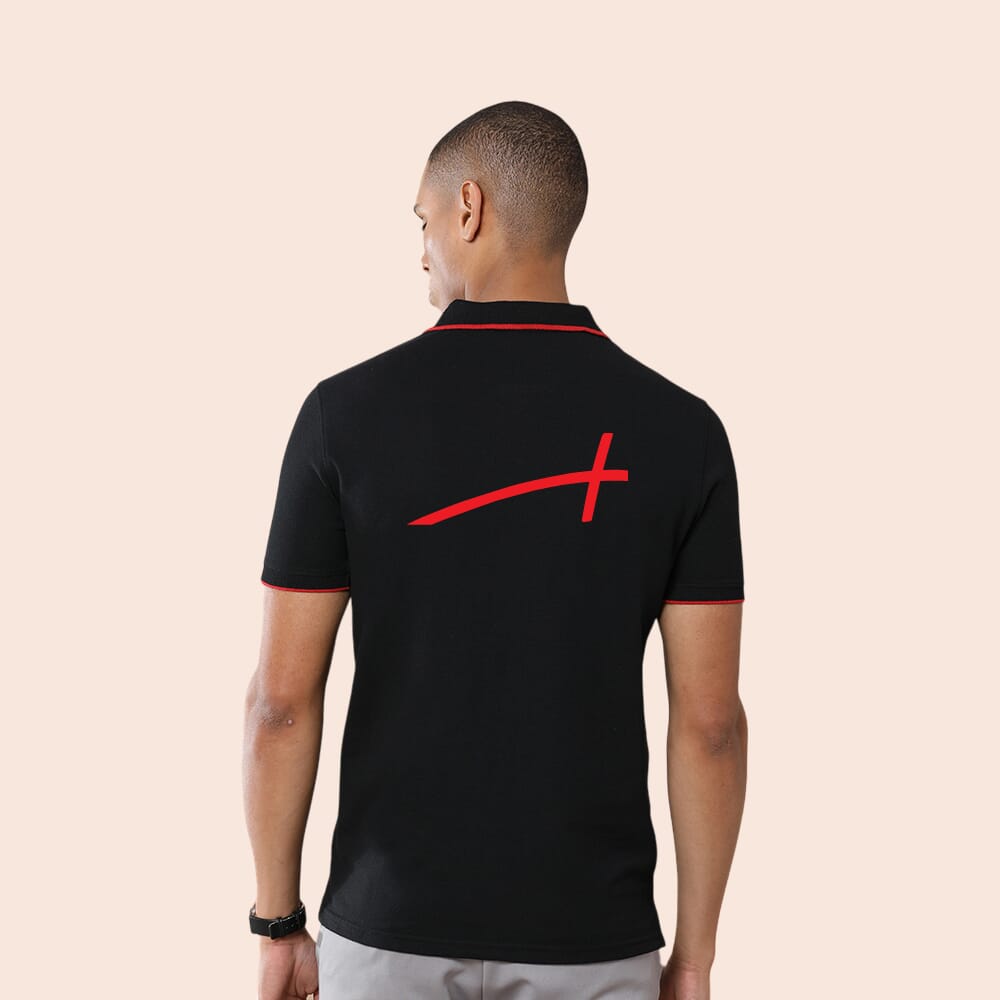 Greys&Blues Jacq Polo T-Shirt-Black with Red SW